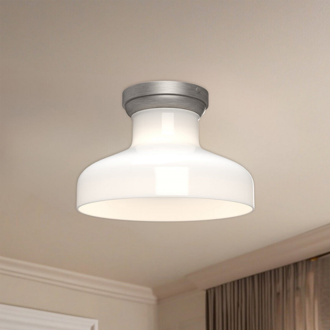 Alora Canada - FM540011BNGO - One Light Flush Mount - Westlake - Brushed Nickel/Glossy Opal Glass