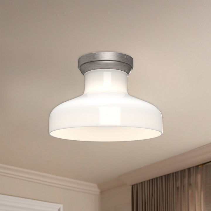 Alora Canada - FM540011BNGO - One Light Flush Mount - Westlake - Brushed Nickel/Glossy Opal Glass