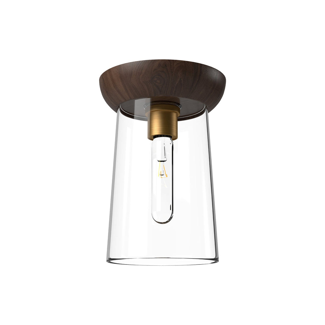 Alora Canada - FM542007AGWT - One Light Flush Mount - Emil - Aged Gold/Walnut