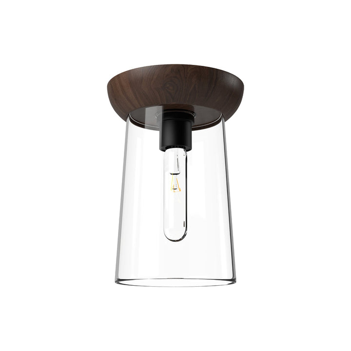 Alora Canada - FM542007MBWT - One Light Flush Mount - Emil - Matte Black/Walnut