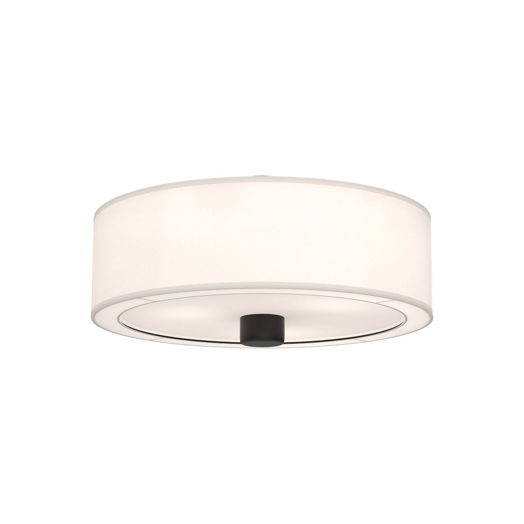 Alora Canada - FM547924MBWL - Three Light Flush Mount - Theo - Matte Black/White Linen