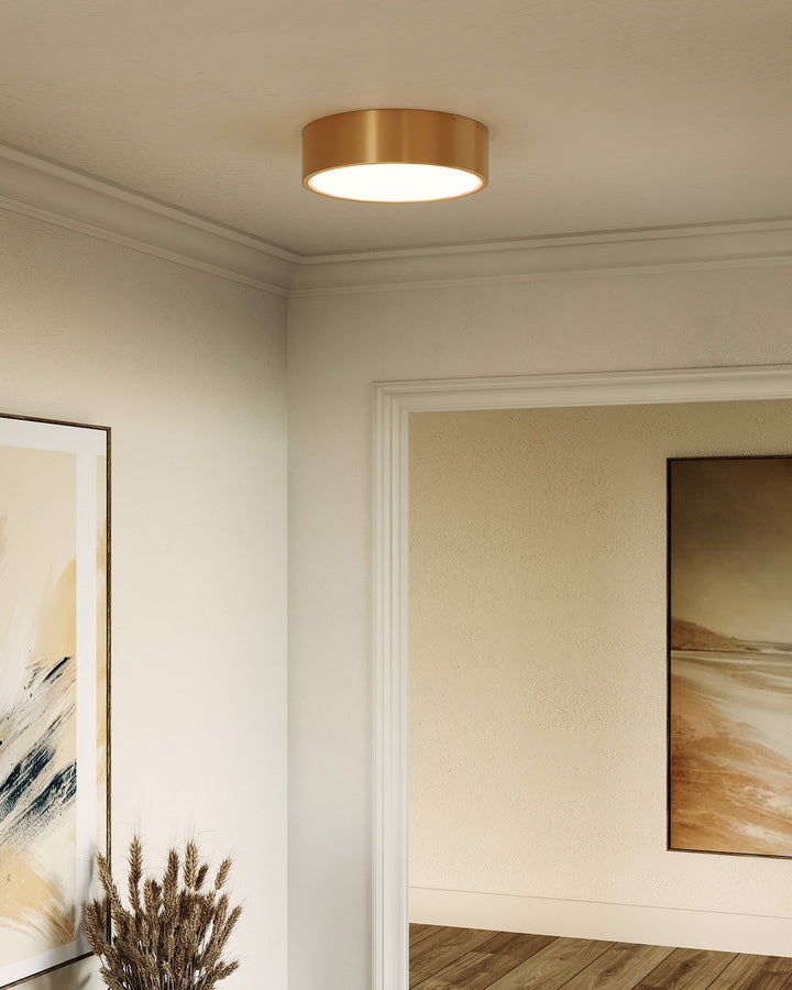 Alora Canada - FM556016AG - Three Light Flush Mount - Brisbane - Aged Gold