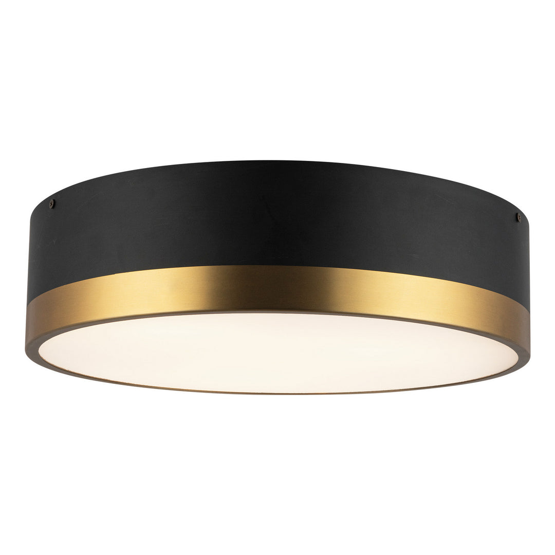 Alora Canada - FM556216AGMB - Three Light Flush Mount - Brisbane - Aged Gold/Matte Black