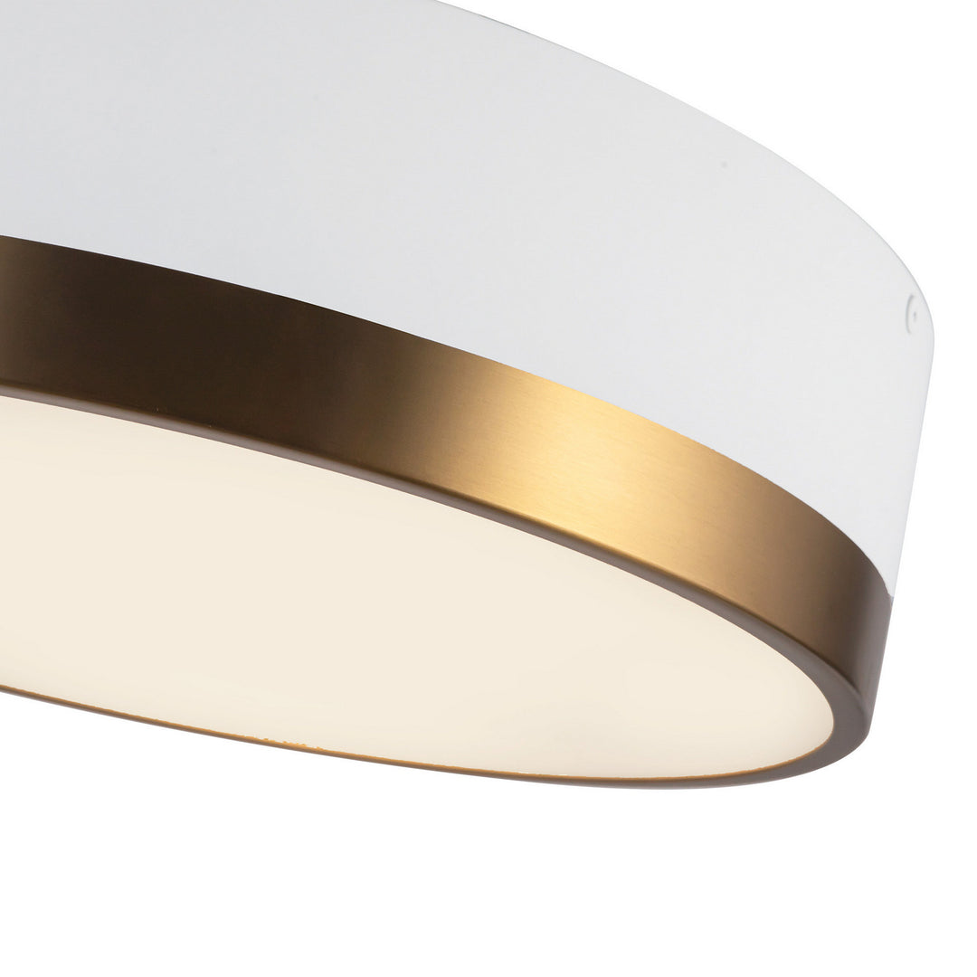 Alora Canada - FM556216AGWH - Three Light Flush Mount - Brisbane - Aged Gold/White