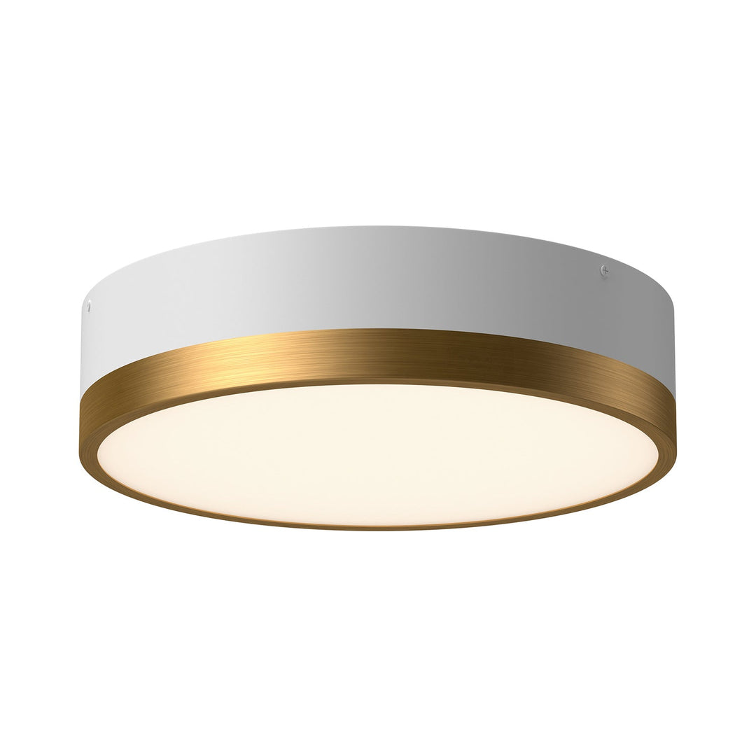 Alora Canada - FM556216AGWH - Three Light Flush Mount - Brisbane - Aged Gold/White