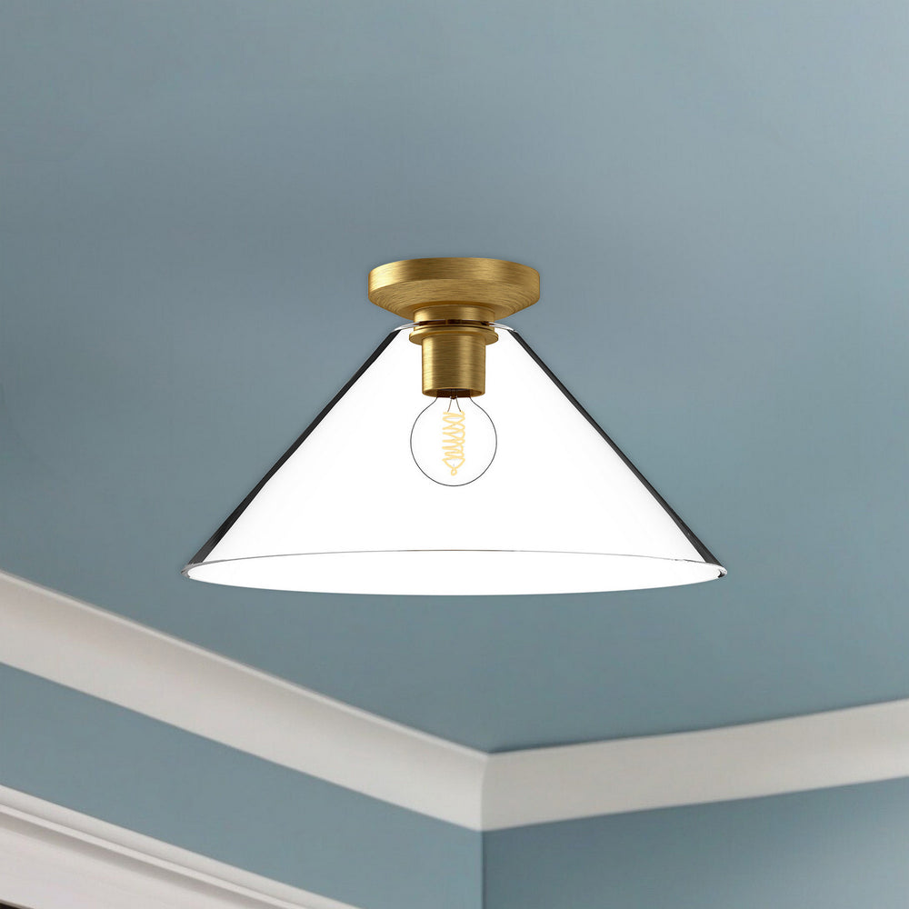 Alora Canada - FM570314BGCL - One Light Flush Mount - Salem - Brushed Gold/Clear Glass