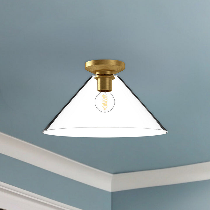 Alora Canada - FM570314BGCL - One Light Flush Mount - Salem - Brushed Gold/Clear Glass
