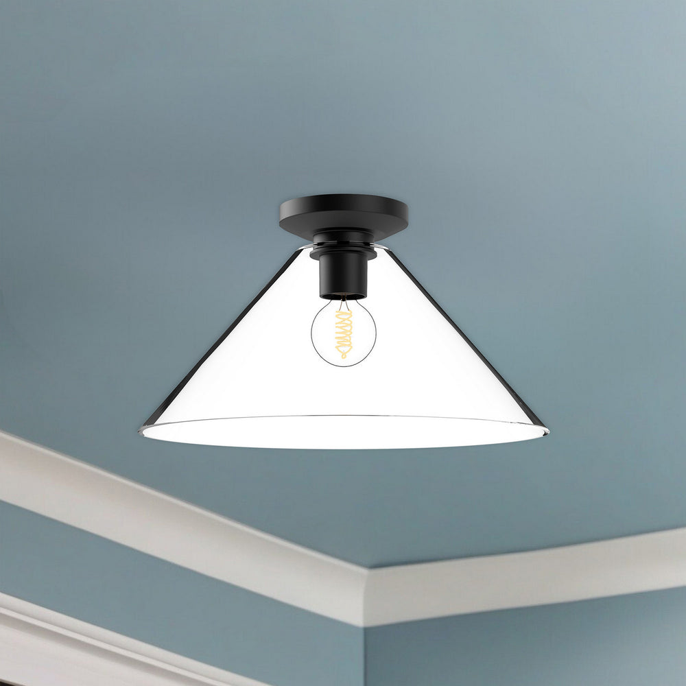 Alora Canada - FM570314MBCL - One Light Flush Mount - Salem - Clear Glass/Matte Black