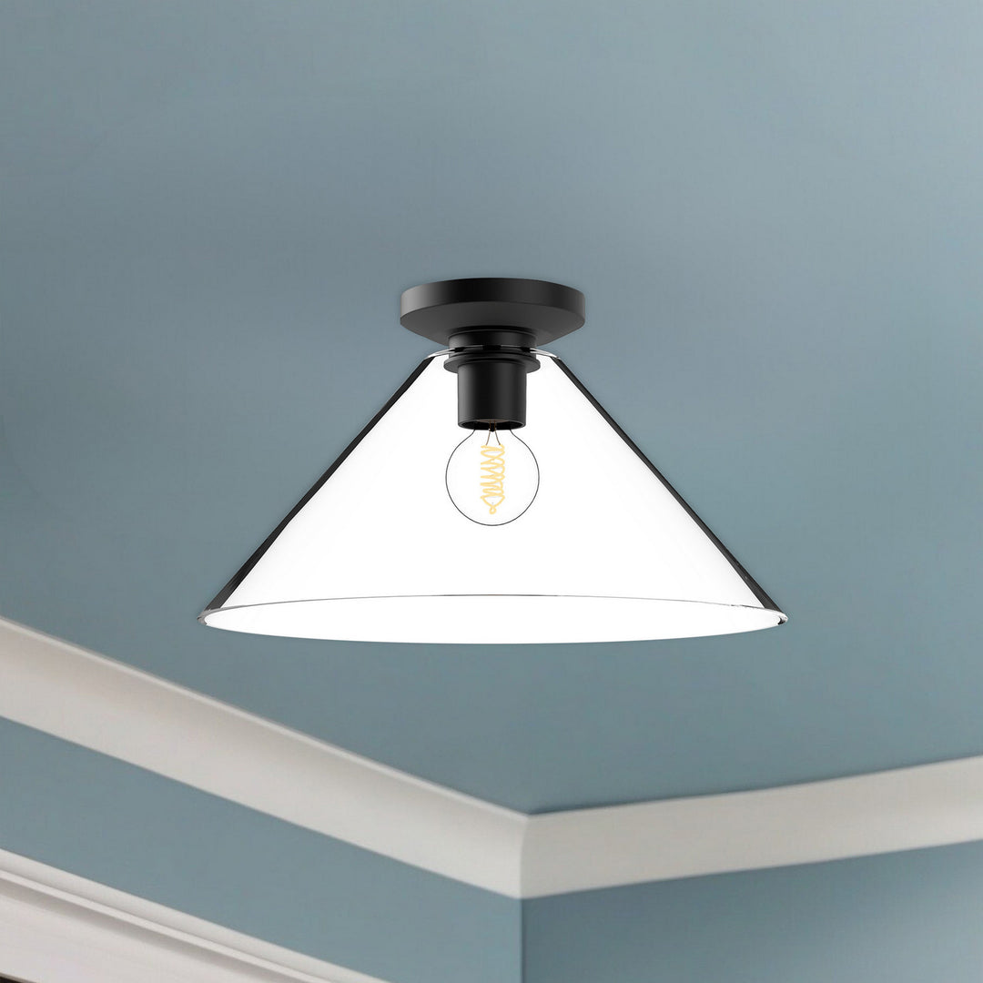 Alora Canada - FM570314MBCL - One Light Flush Mount - Salem - Clear Glass/Matte Black