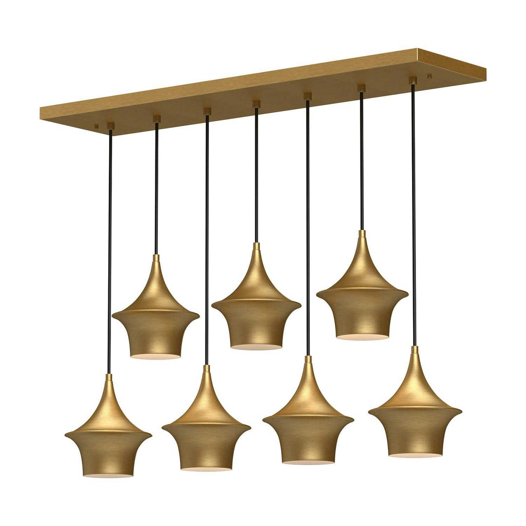 Alora Canada - LP523036BG - Seven Light Linear Pendant - Emiko - Brushed Gold