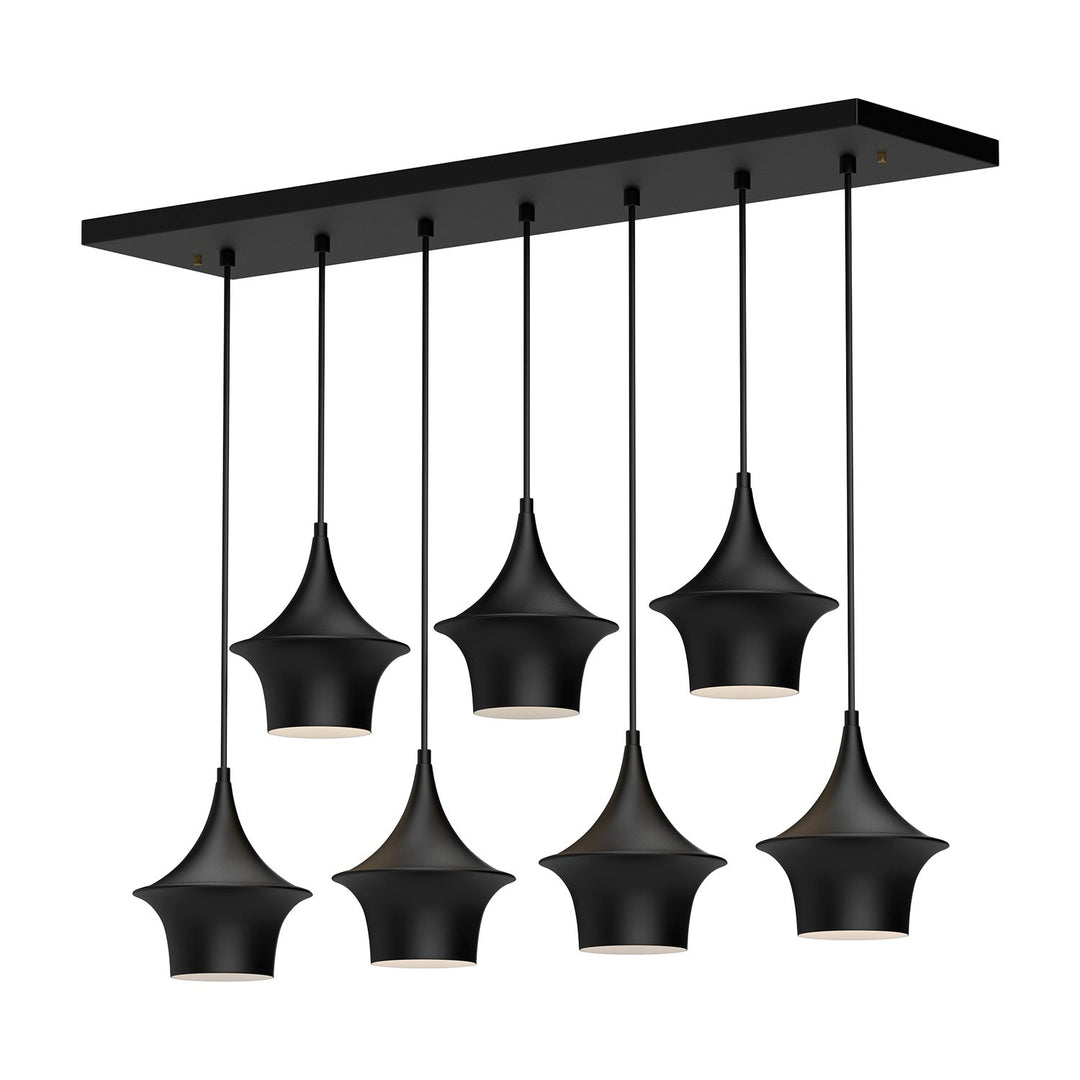 Alora Canada - LP523036MB - Seven Light Linear Pendant - Emiko - Matte Black