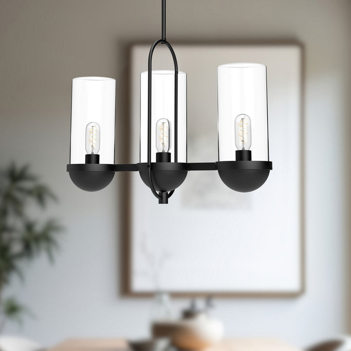 Alora Canada - LP539024MBCL - Three Light Linear Pendant - Cyrus - Clear Glass/Matte Black