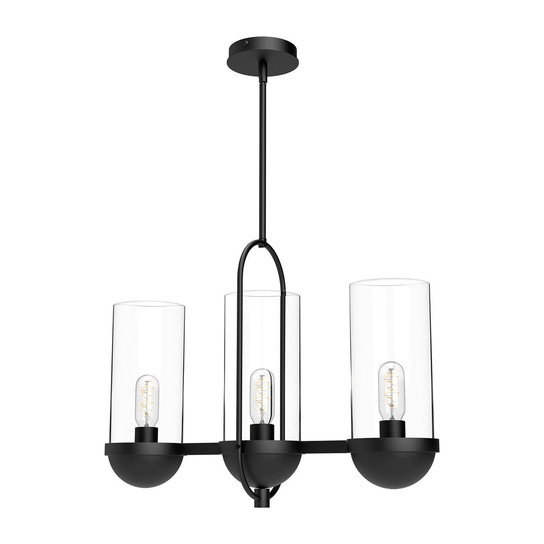 Alora Canada - LP539024MBCL - Three Light Linear Pendant - Cyrus - Clear Glass/Matte Black