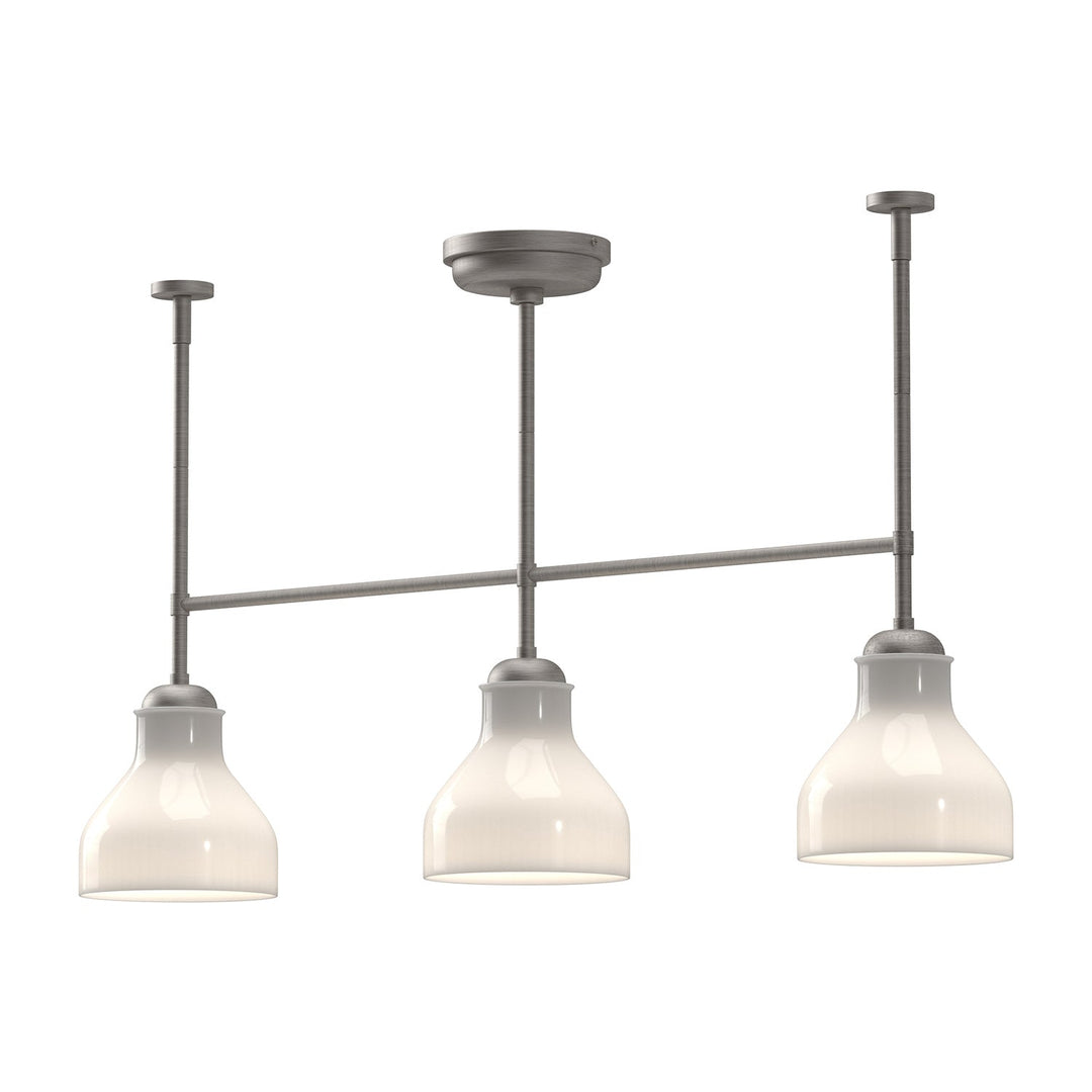 Alora Canada - LP540334BNGO - Three Light Linear Pendant - Westlake - Brushed Nickel/Glossy Opal Glass