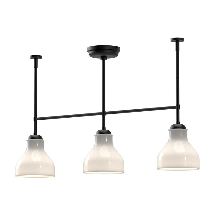 Alora Canada - LP540334MBGO - Three Light Linear Pendant - Westlake - Glossy Opal Glass/Matte Black