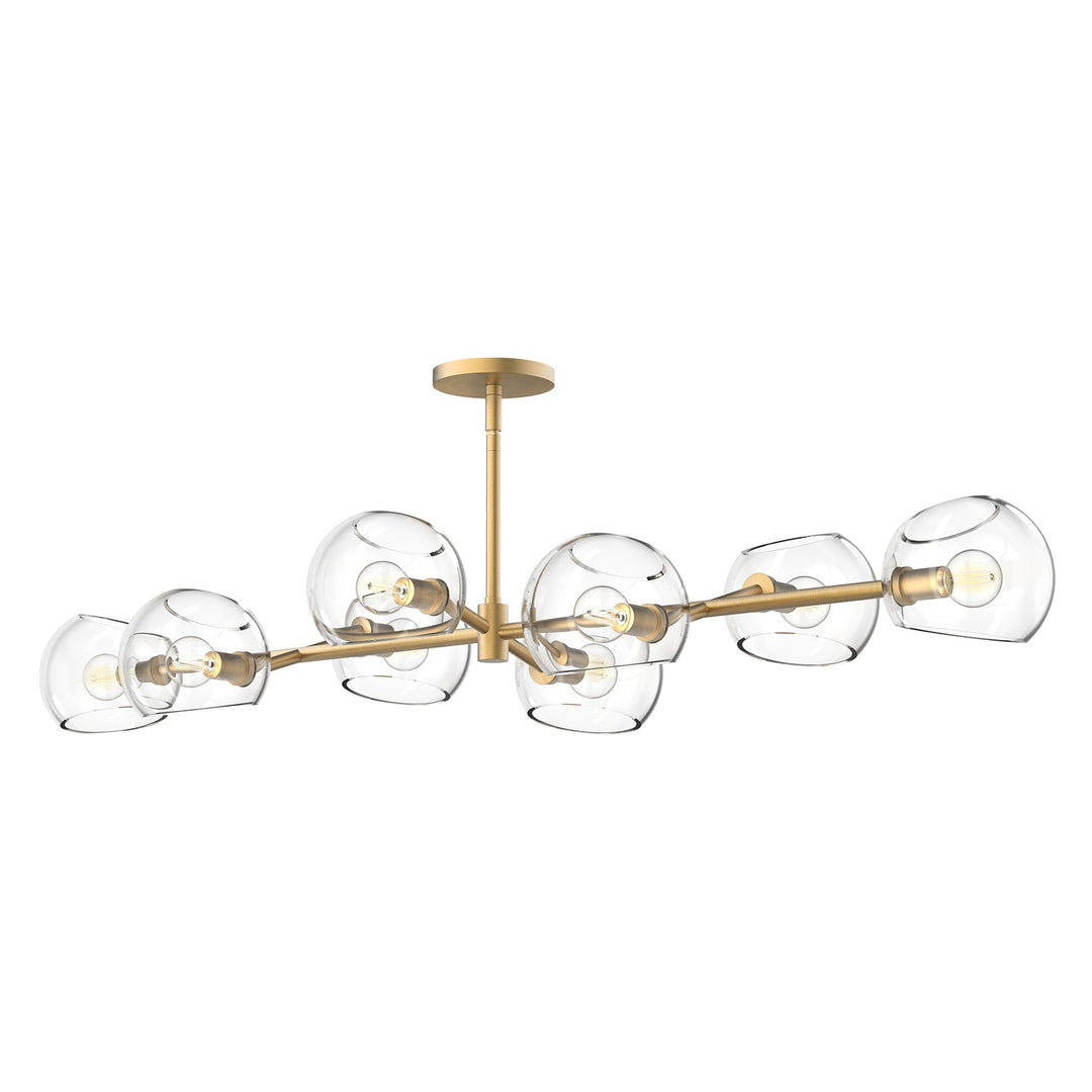 Alora Canada - LP548848BGCL - Eight Light Linear Pendant - Willow - Brushed Gold/Clear Glass