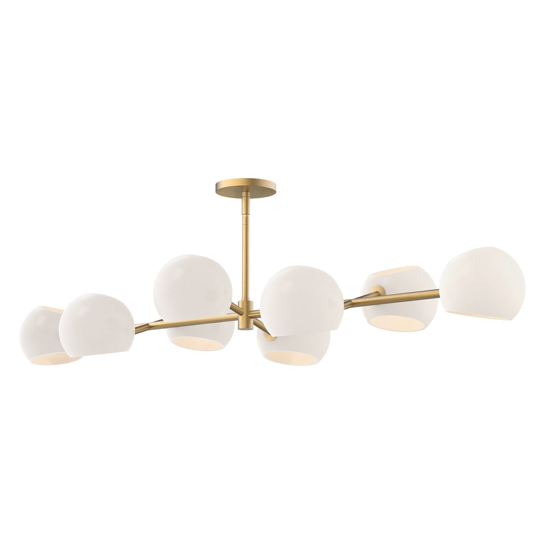 Alora Canada - LP548848BGOP - Eight Light Linear Pendant - Willow - Brushed Gold/Opal Matte Glass