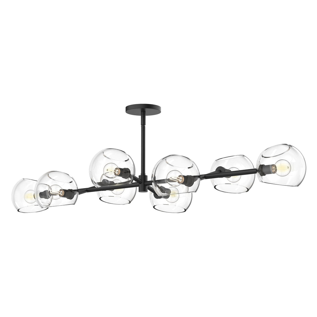 Alora Canada - LP548848MBCL - Eight Light Linear Pendant - Willow - Clear Glass/Matte Black