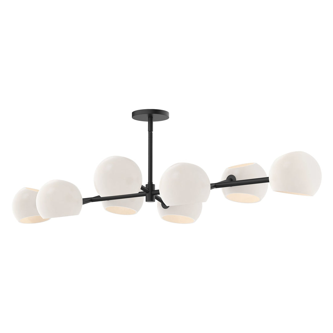 Alora Canada - LP548848MBOP - Eight Light Linear Pendant - Willow - Matte Black/Opal Matte Glass