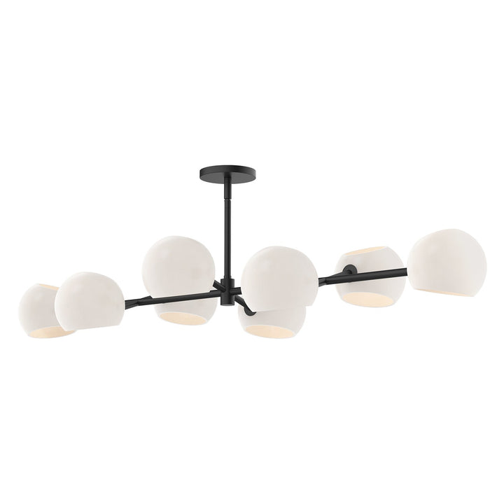 Alora Canada - LP548848MBOP - Eight Light Linear Pendant - Willow - Matte Black/Opal Matte Glass