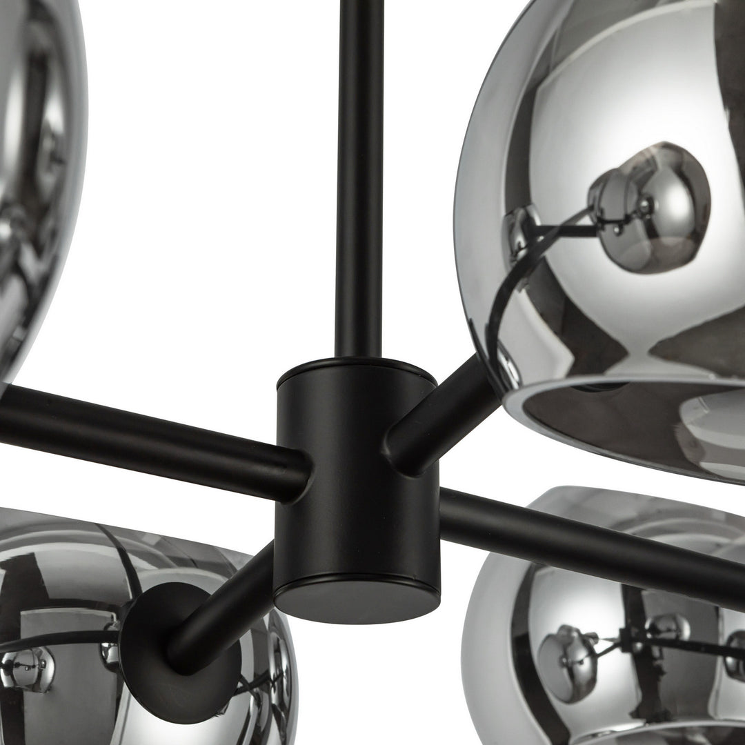 Alora Canada - LP548848MBSM - Eight Light Linear Pendant - Willow - Matte Black/Smoked Solid Glass