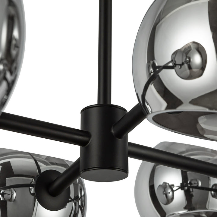Alora Canada - LP548848MBSM - Eight Light Linear Pendant - Willow - Matte Black/Smoked Solid Glass