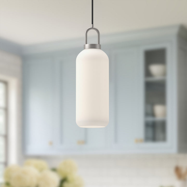 Alora Canada - PD401505BNOP - One Light Pendant - Soji - Brushed Nickel/Opal Matte Glass
