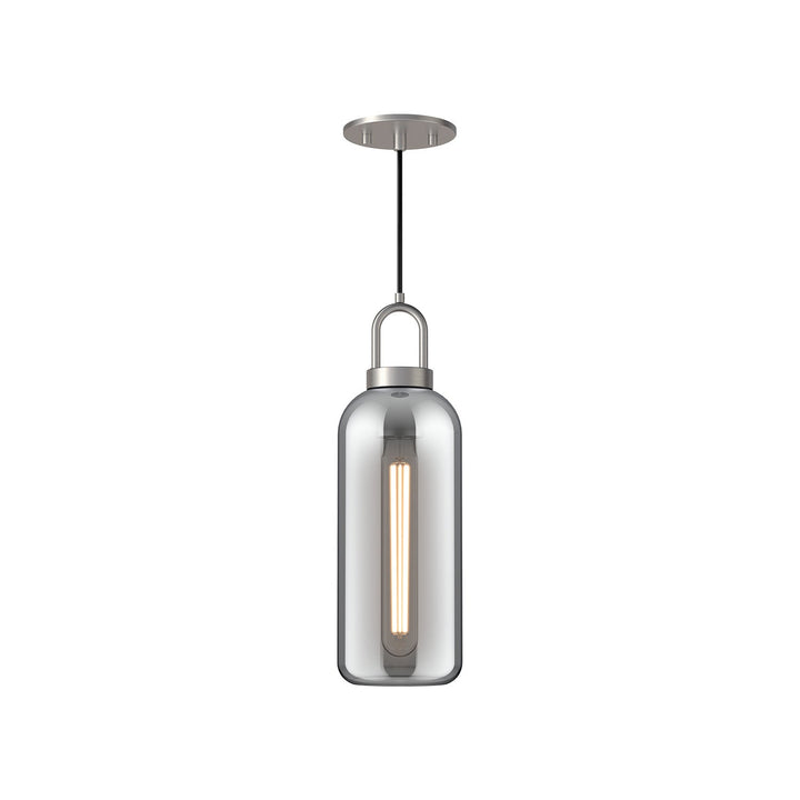 Alora Canada - PD401505BNSM - One Light Pendant - Soji - Brushed Nickel/Smoked Solid Glass