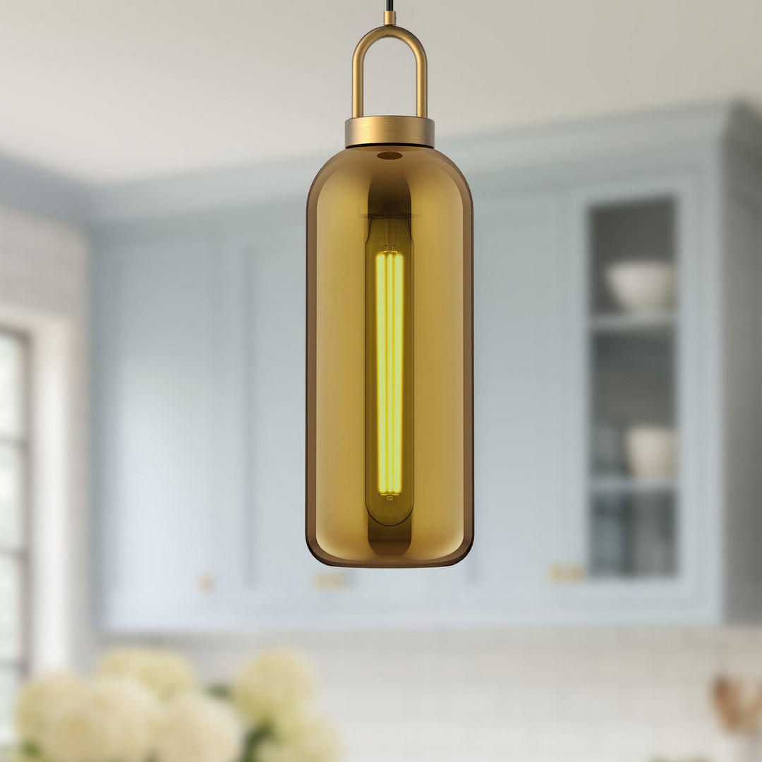 Alora Canada - PD401606AGCP - One Light Pendant - Soji - Aged Gold/Copper Glass