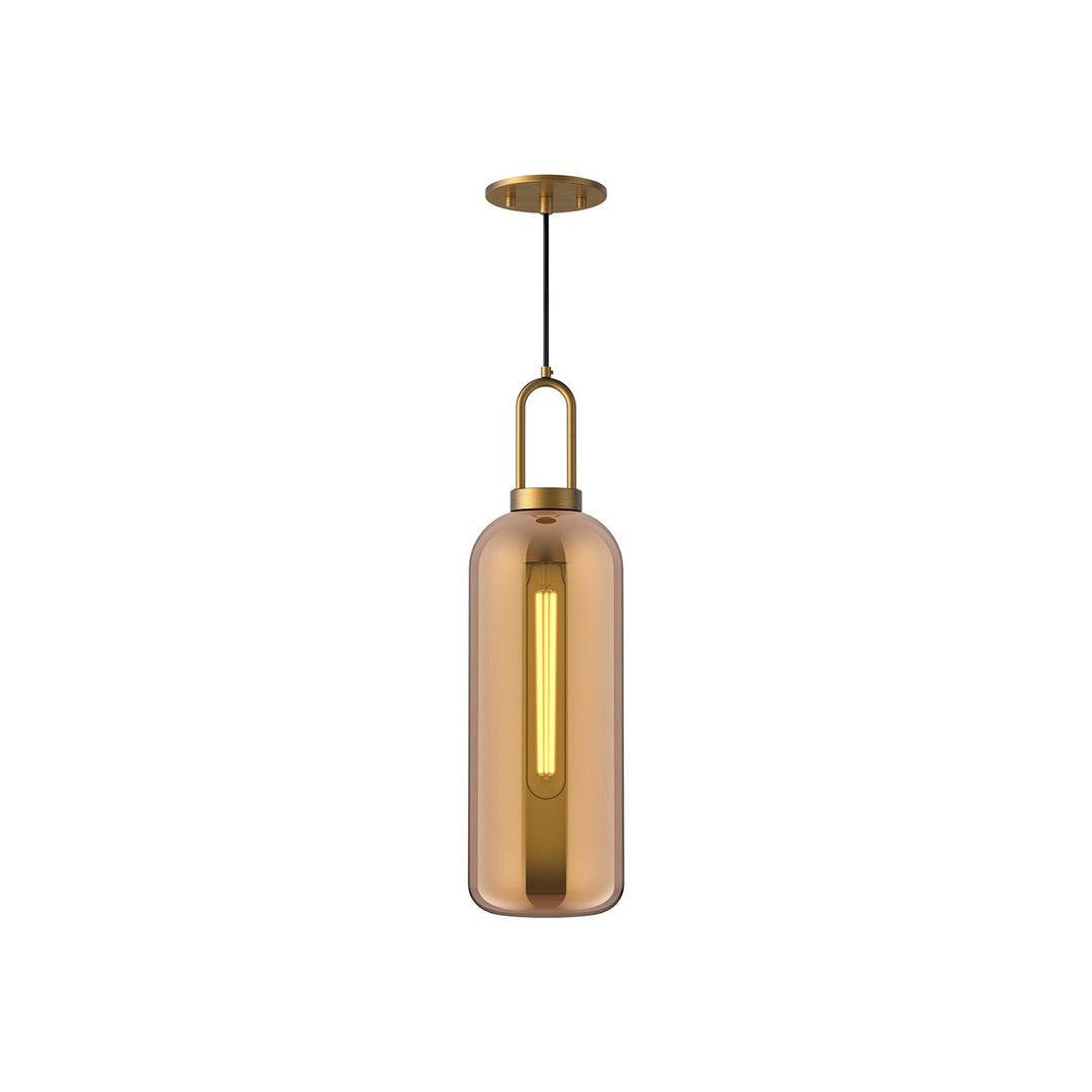 Alora Canada - PD401606AGCP - One Light Pendant - Soji - Aged Gold/Copper Glass