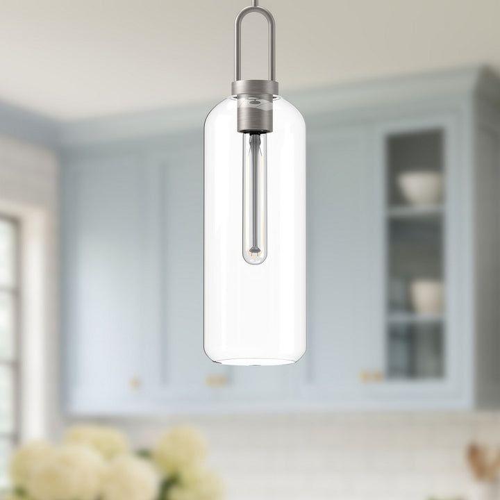 Alora Canada - PD401606BNCL - One Light Pendant - Soji - Brushed Nickel/Clear Glass