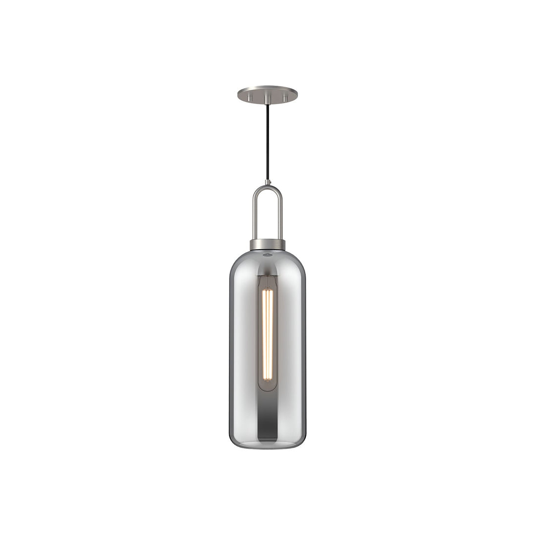 Alora Canada - PD401606BNSM - One Light Pendant - Soji - Brushed Nickel/Smoked Solid Glass