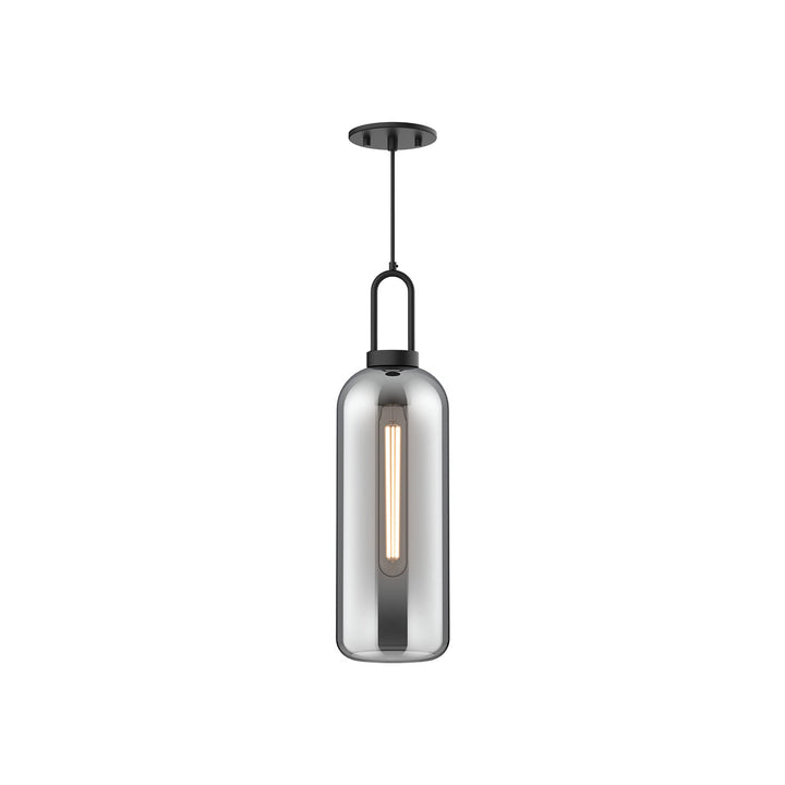Alora Canada - PD401606MBSM - One Light Pendant - Soji - Matte Black/Smoked Solid Glass