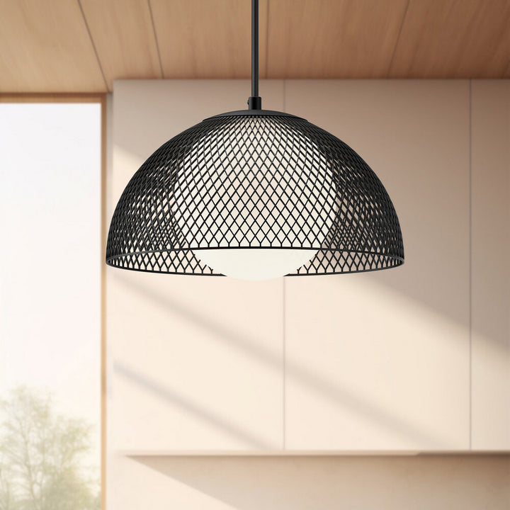 Alora Canada - PD402513MBOP - One Light Pendant - Haven - Matte Black/Opal Matte Glass