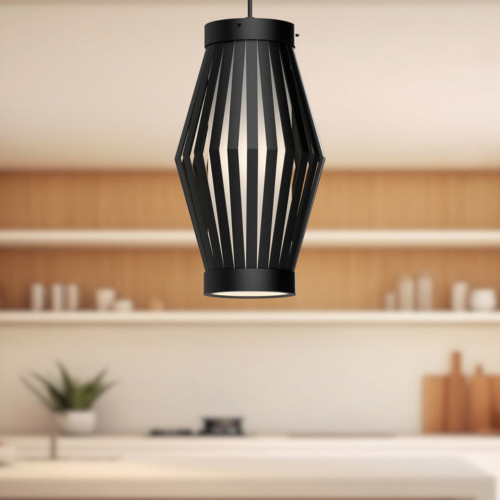 Alora Canada - PD434509MBOP - One Light Pendant - Hana - Matte Black/Opal Matte Glass