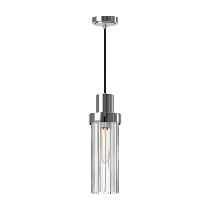 Alora Canada - PD435605CHCR - One Light Pendant - Kent - Chrome/Clear Ribbed Glass