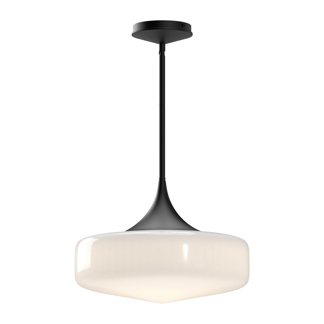 Alora Canada - PD440814MBGO - One Light Pendant - Lincoln - Glossy Opal Glass/Matte Black