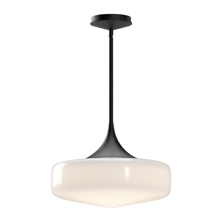 Alora Canada - PD440814MBGO - One Light Pendant - Lincoln - Glossy Opal Glass/Matte Black