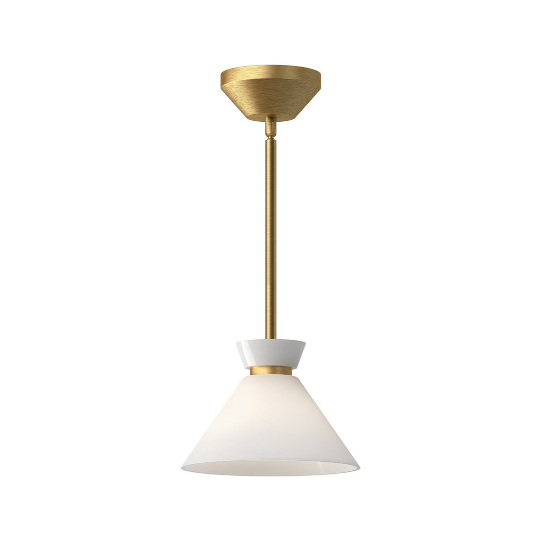 Alora Canada - PD470108BGGO - One Light Pendant - Halston - Brushed Gold/Glossy Opal Glass