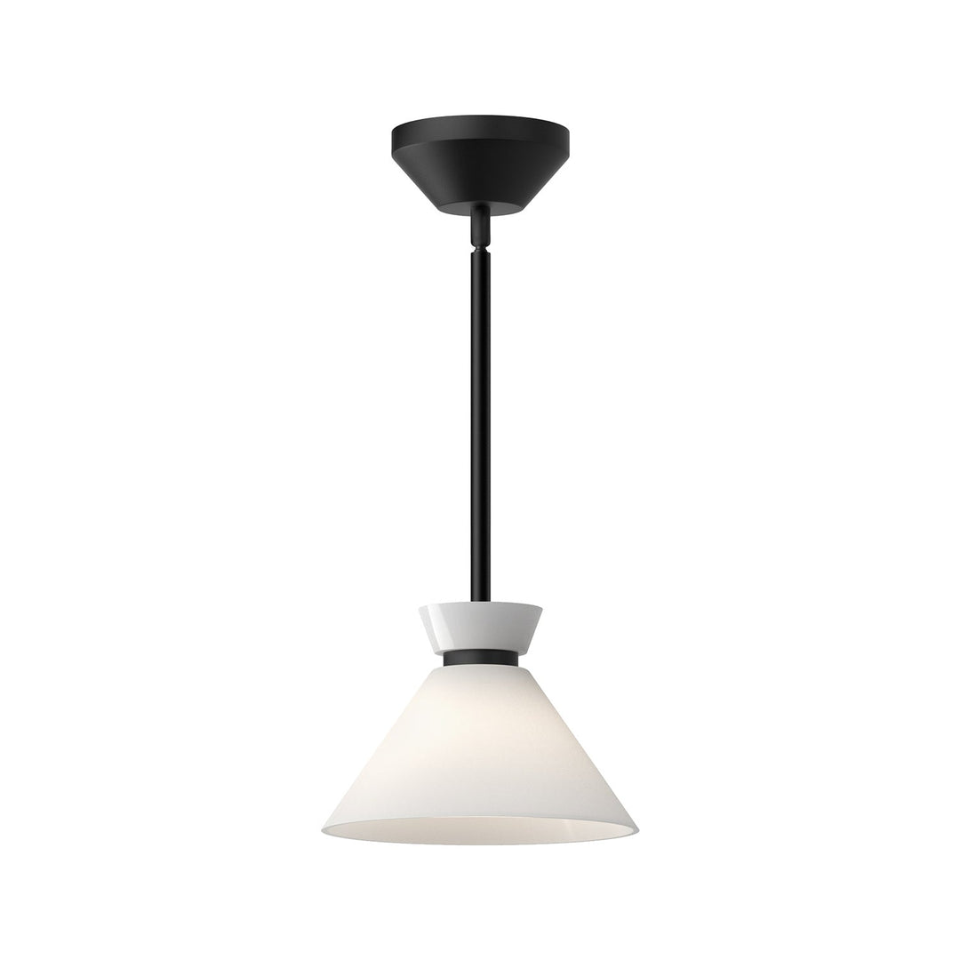 Alora Canada - PD470108MBGO - One Light Pendant - Halston - Glossy Opal Glass/Matte Black