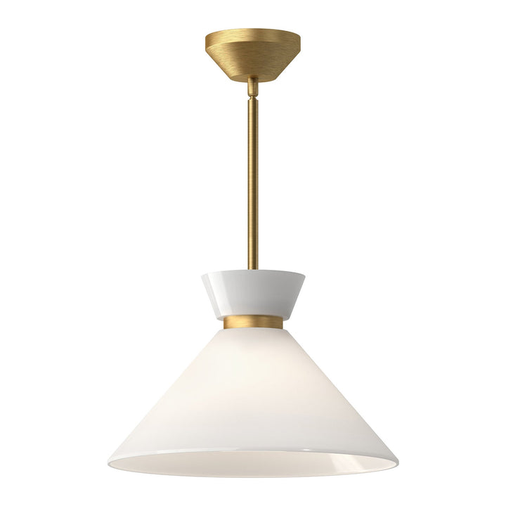 Alora Canada - PD470514BGGO - One Light Pendant - Halston - Brushed Gold/Glossy Opal Glass