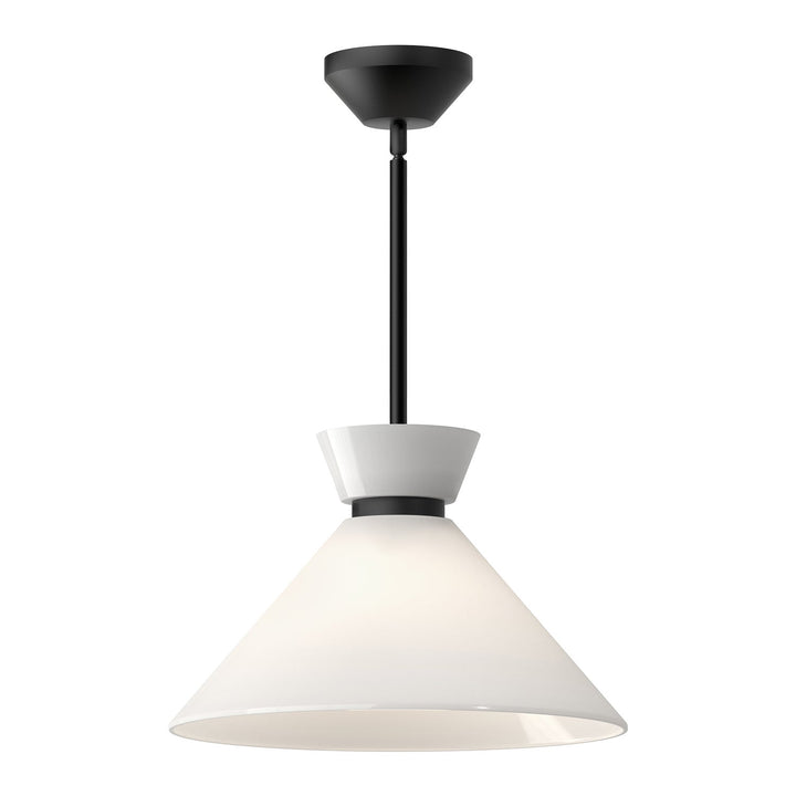 Alora Canada - PD470514MBGO - One Light Pendant - Halston - Glossy Opal Glass/Matte Black