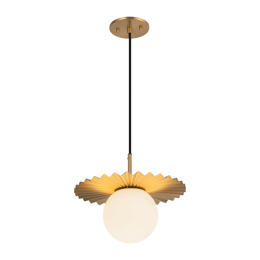 Alora Canada - PD501212BGOP - One Light Pendant - Plume - Brushed Gold/Opal Matte Glass