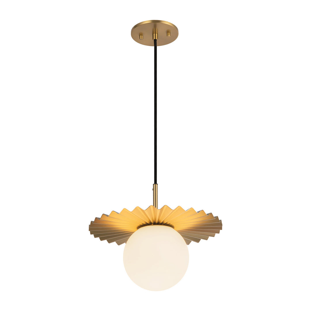 Alora Canada - PD501212BGOP - One Light Pendant - Plume - Brushed Gold/Opal Matte Glass