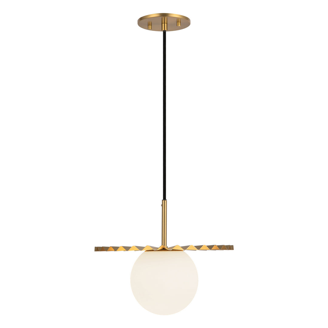 Alora Canada - PD501212BGOP - One Light Pendant - Plume - Brushed Gold/Opal Matte Glass