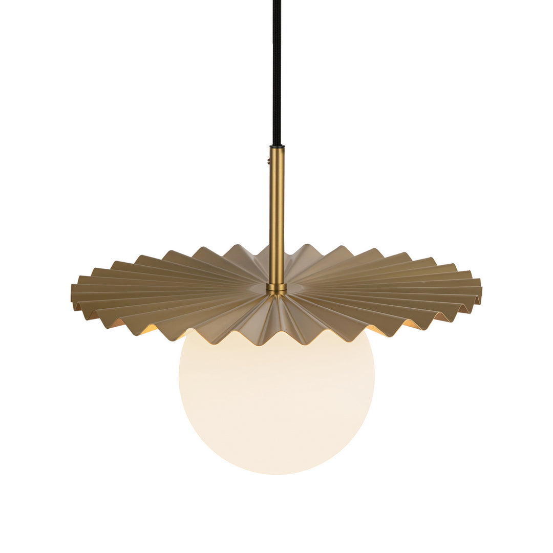 Alora Canada - PD501212BGOP - One Light Pendant - Plume - Brushed Gold/Opal Matte Glass