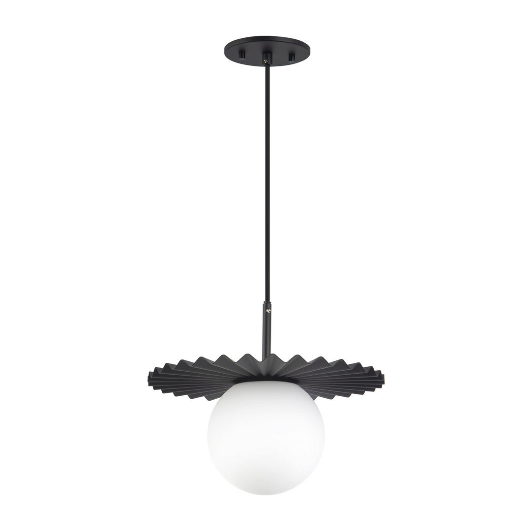 Alora Canada - PD501212MBOP - One Light Pendant - Plume - Matte Black/Opal Matte Glass