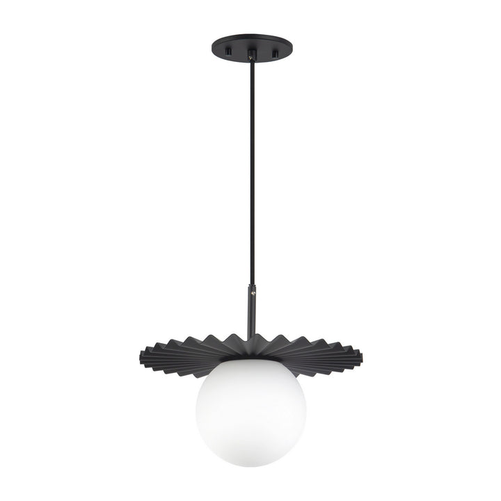 Alora Canada - PD501212MBOP - One Light Pendant - Plume - Matte Black/Opal Matte Glass