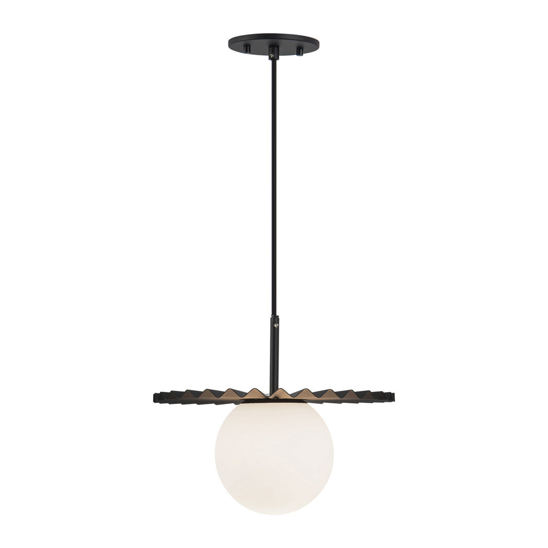 Alora Canada - PD501212MBOP - One Light Pendant - Plume - Matte Black/Opal Matte Glass