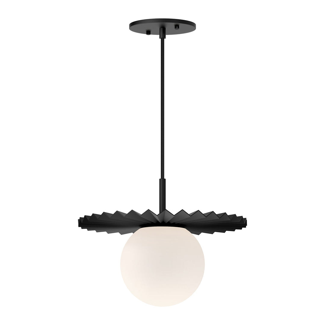 Alora Canada - PD501212MBOP - One Light Pendant - Plume - Matte Black/Opal Matte Glass